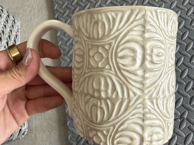 Starbucks Embossed Floral Ceramic Mug – 14 oz