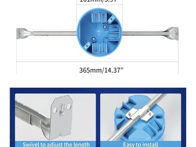 Adjustable Length Ceiling Fan/Light Fixture Electrical Box - 4" Diameter, Easy Install