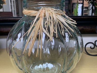 Pier 1 Vintage Pumpkin Shaped Jar With Cork Lid