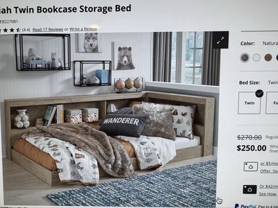 Twin Bookcase Storage Bed Frame
