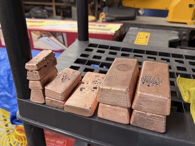 hand poured Copper Bars For Sale $12/lbs
