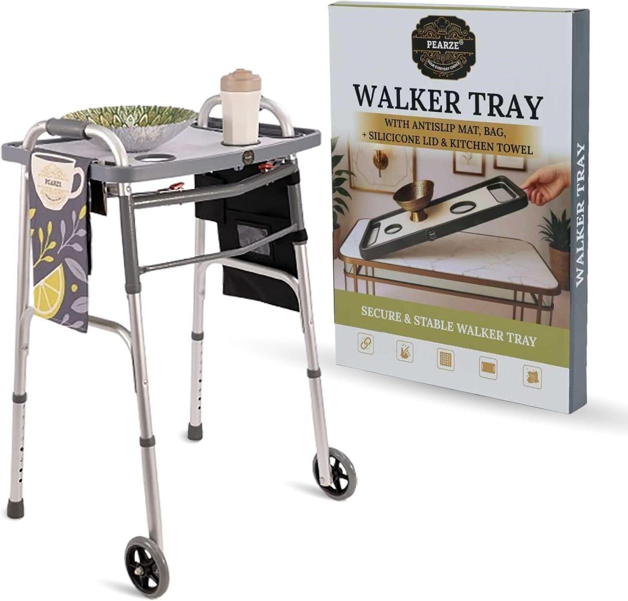 Walker Tray for Folding Walker, Non-Slip