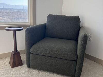 Boucle Upholstered Swivel Arm Chair