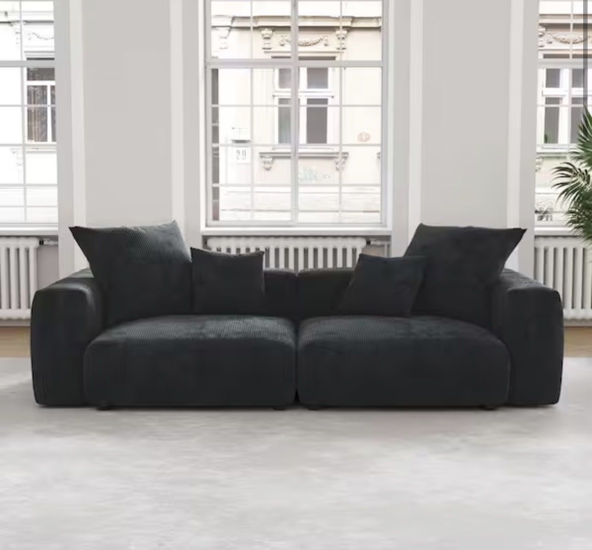 NEW Low Profile Black sofa couch