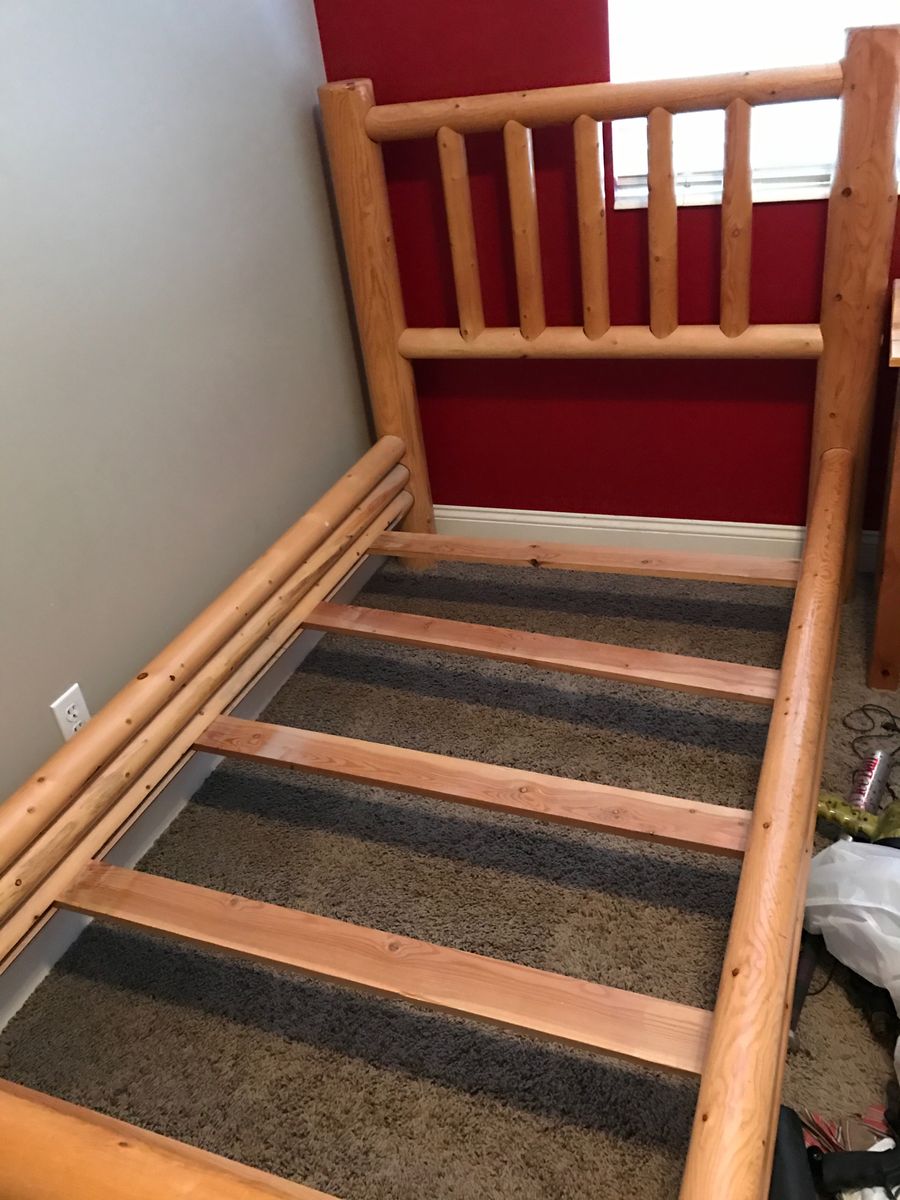 Twin Log Bed and Dresser