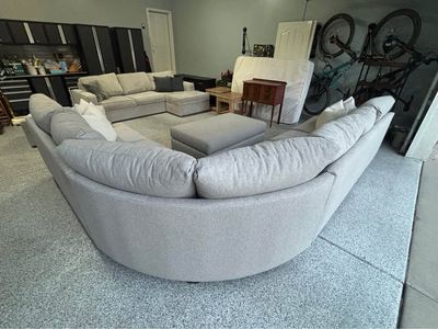 Living Spaces Harper Down III Sectional Sofa & Ottoman