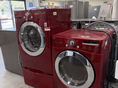 BEAUTIFUL LG RED SET WASHER AND ELECTRIC DRYER