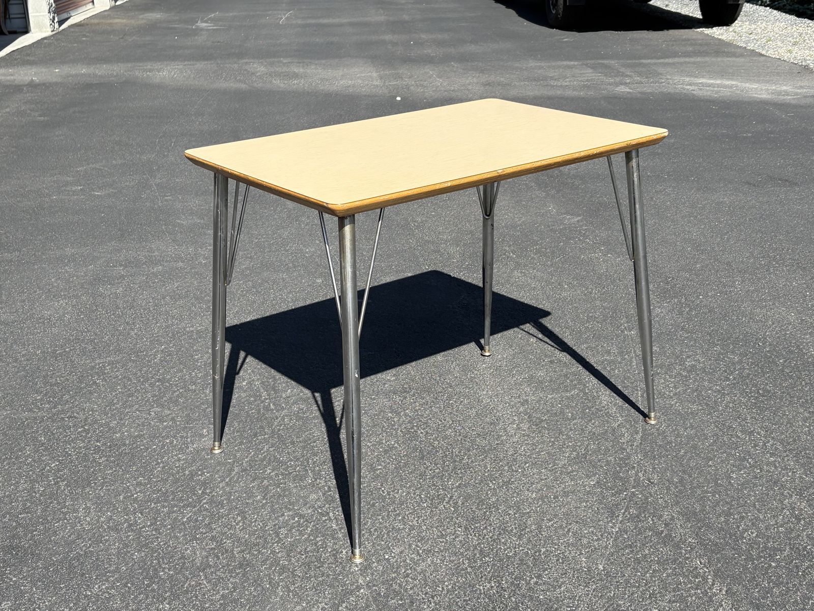 Awesome Mid Century task table w chrome leg MCM Mid Century Modern Eames style
