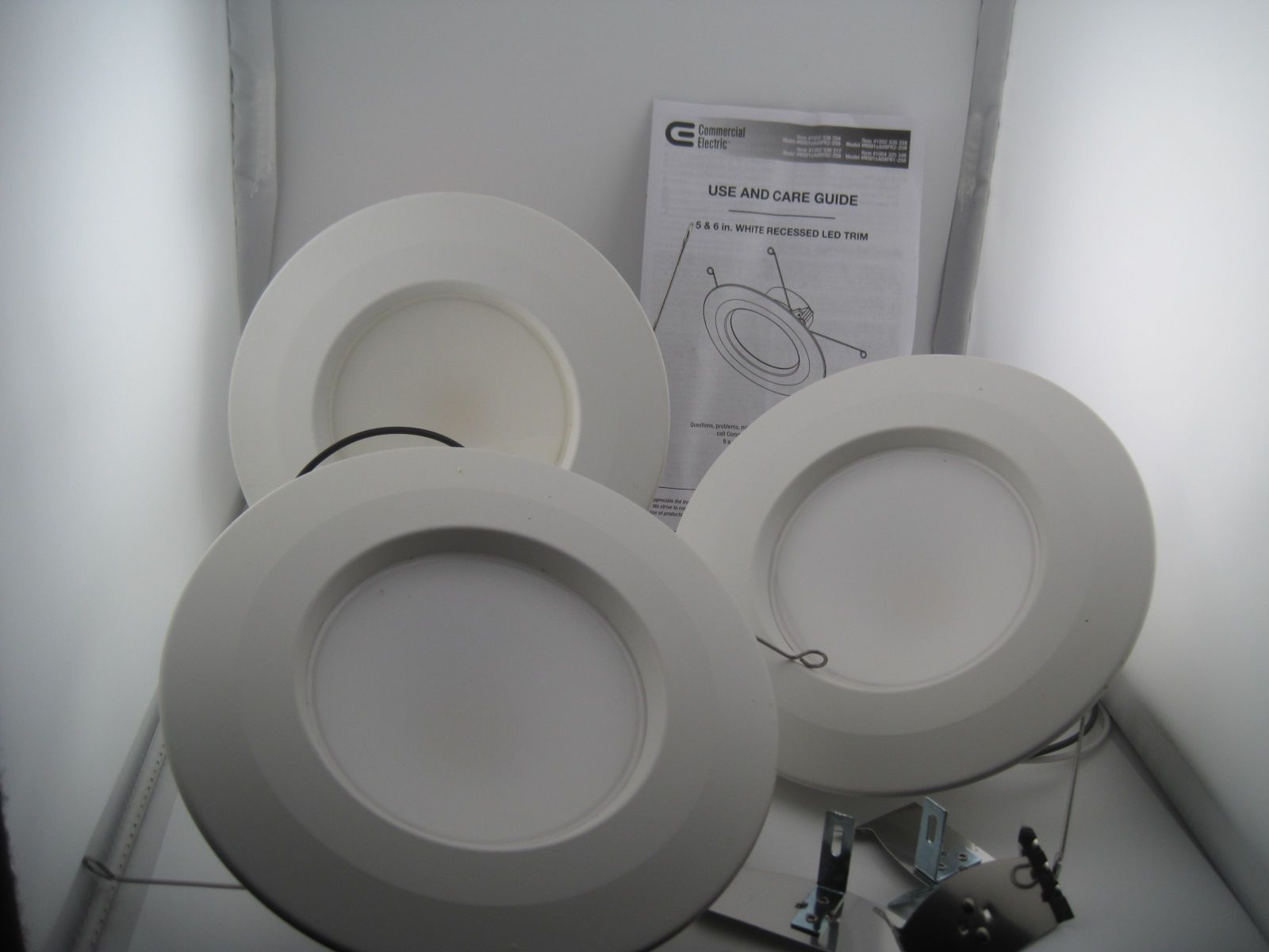 Commercial Electric 3 Pack - 5 & 6 in LED Color Changing Recessed White Trim