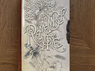 Antique Victorian Family Photo Album - Embossed Cover, Floral Design, Brass Clasp - Collectible Memorabilia