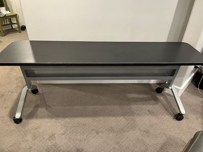 Black Flip-Top Office Table