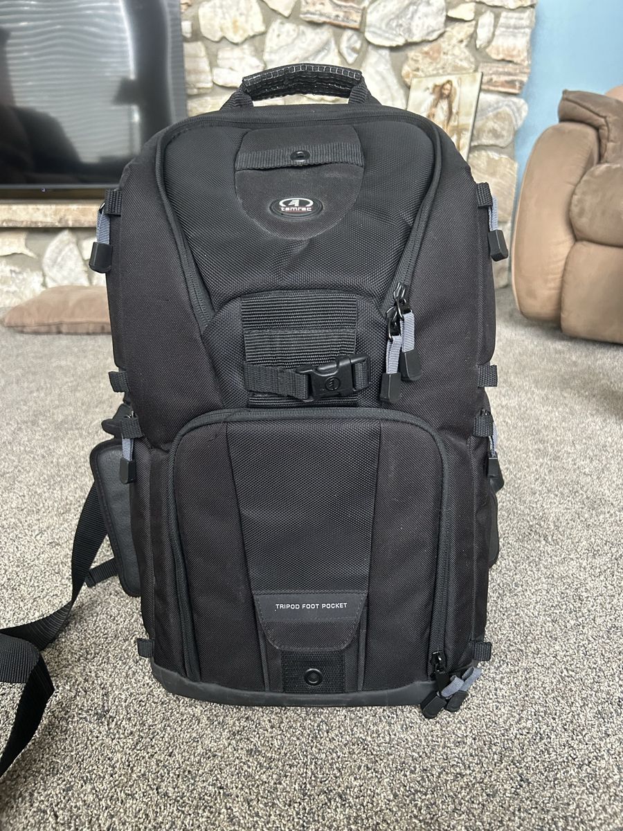 Large Tamrac Camera Backpack with Laptop Compartment and Tripod Pocket