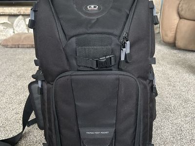 Large Tamrac Camera Backpack with Laptop Compartment and Tripod Pocket