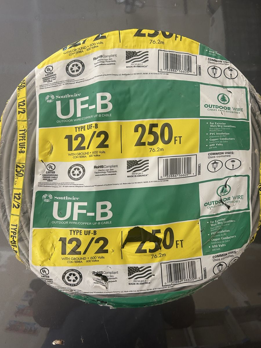 UF-B 12/2 150' gray wire