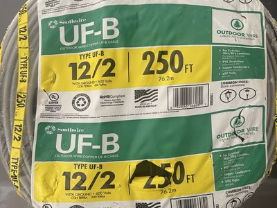 UF-B 12/2 150' gray wire