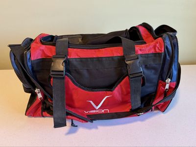 Vision Taekwondo Duffle Bag Red/Black/Blue Sports Gym Travel Bag with Chest Protector Holder