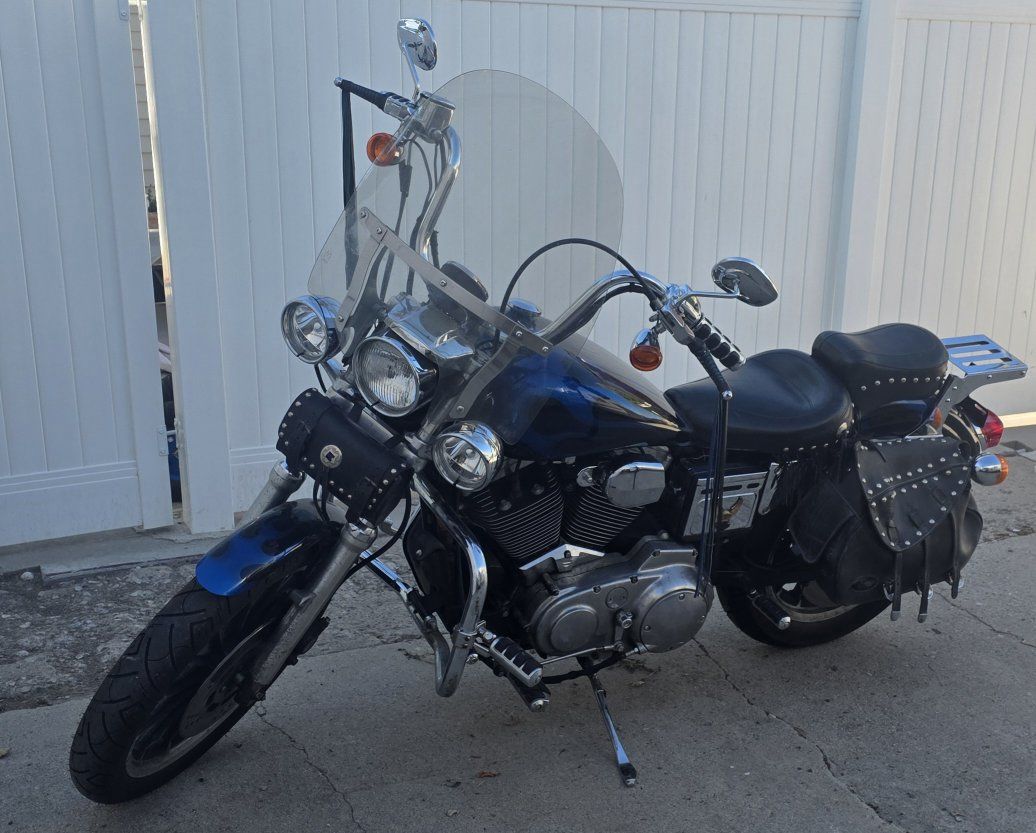 1997 Harley Davidson 1200cc Sportster Motorcycle Blue Flames Windshield Saddlebags Used