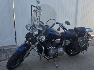 1997 Harley Davidson 1200cc Sportster Motorcycle Blue Flames Windshield Saddlebags Used