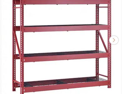 Husky 4-Tier Industrial Red Garage Storage Shelving Unit - Heavy Duty, Adjustable
