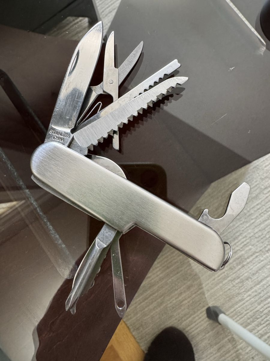 Multi-Function Utility Pocket Knife with Genuine Victorinox Leather Pouch