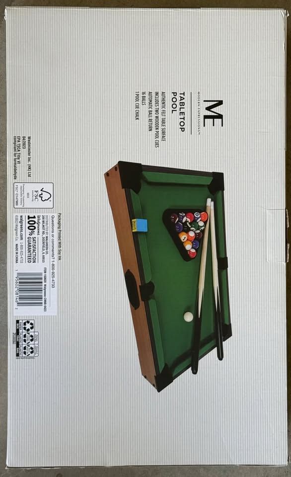 Tabletop Pool Table Game