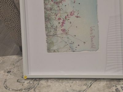 Framed 'Life is Beautiful' Floral Art Print - White Frame Home Decor