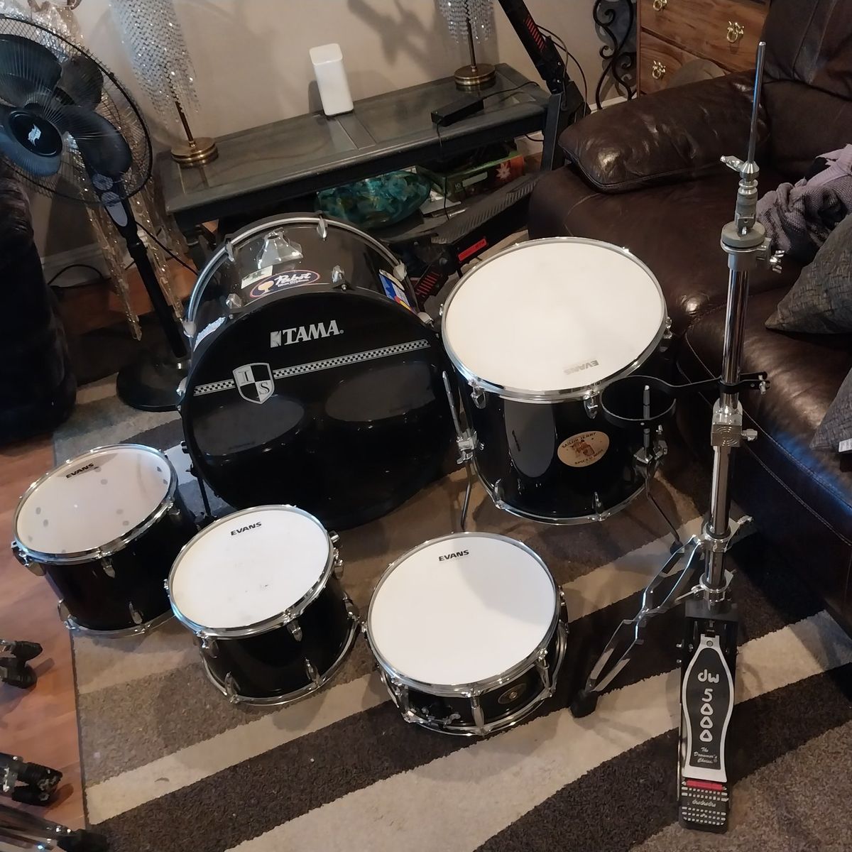 Tama Imperialstar Black 5 Piece Drum Set No Cybols