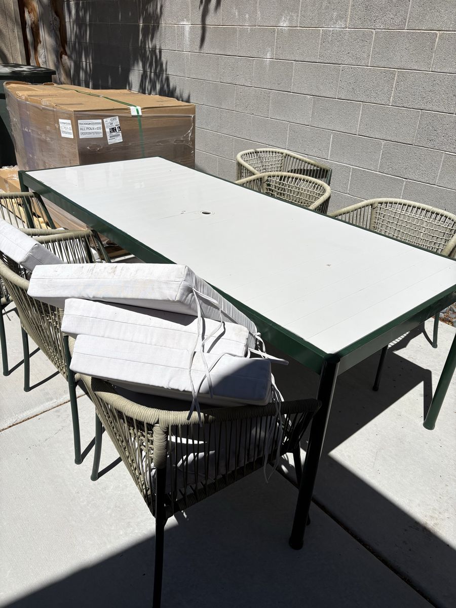 Patio Dining Set - Table and six chairs