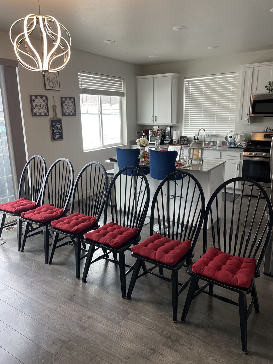Solid Wood Set Of 6 Dining Chairs