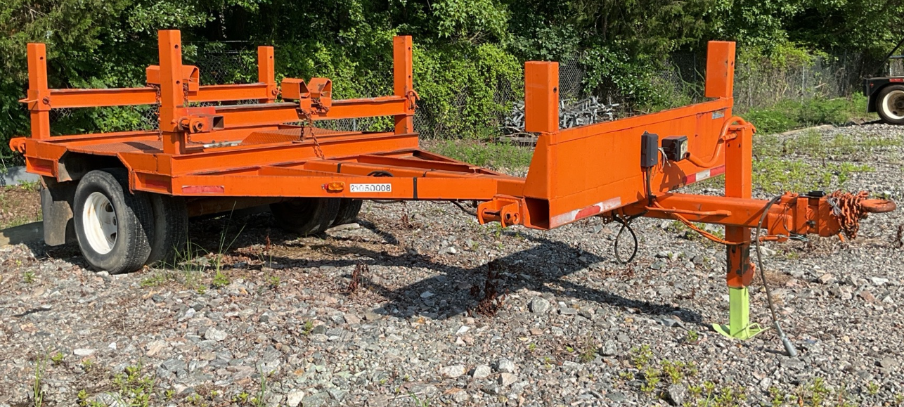 Utility Pole Pipe Hauling Built for contractors utilities logging crews log bunk tandem axle pipeline forestry utility Trailer