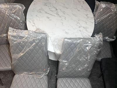 Brand New Marble And 4 Chair Dining SeT