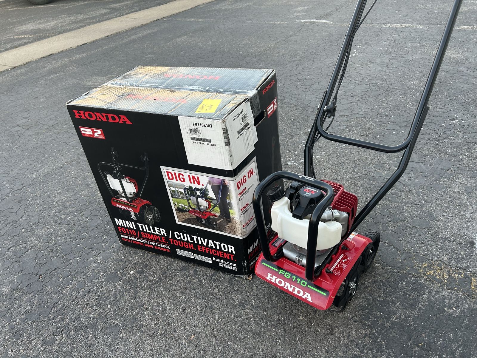Brand new Honda tiller
