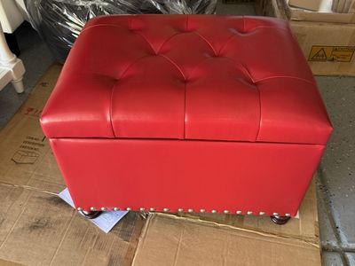 Adeco high end bonded faux leather ottoman