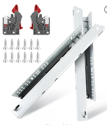 Soft Close Undermount Bottom Mount Drawer Slides, 6 pairs