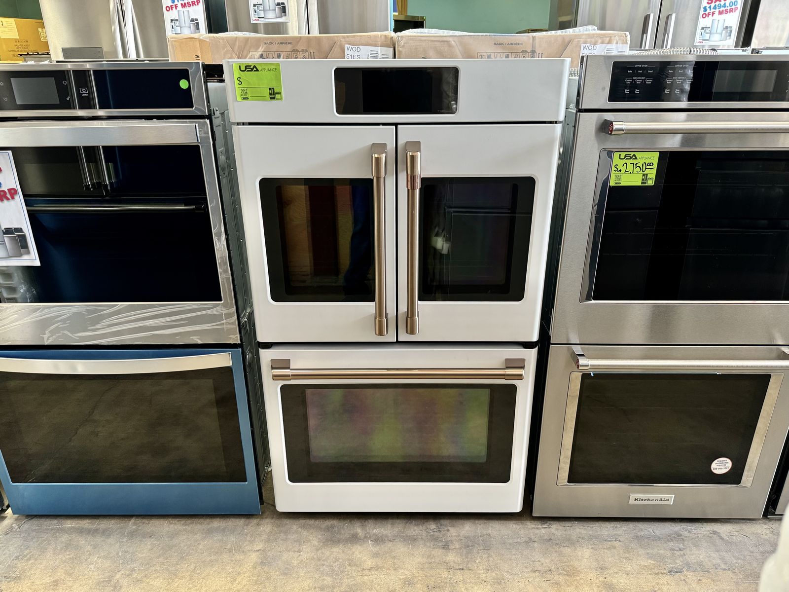 CAFE DOUBLE CONVECTION ELECTRIC WALL OVEN MATTE WHITE OR STAINLESS