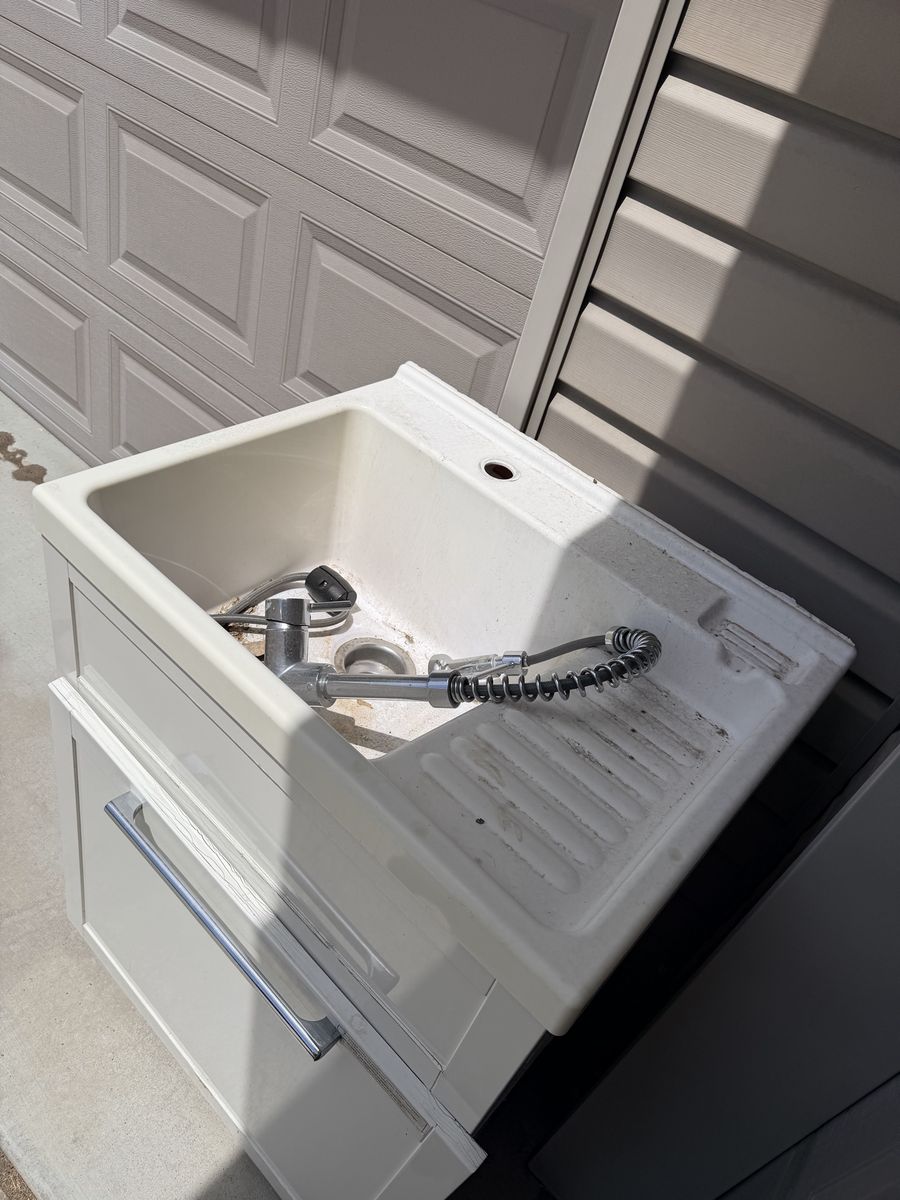Utility Sink with large roller drawer