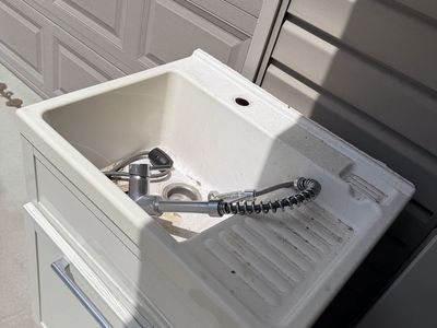 Utility Sink with large roller drawer