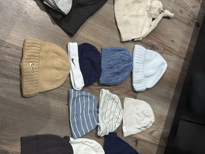 Lot of 14 Assorted Baby/Infant Hats - Nike, Balaclavas, Beanies 0-12 months