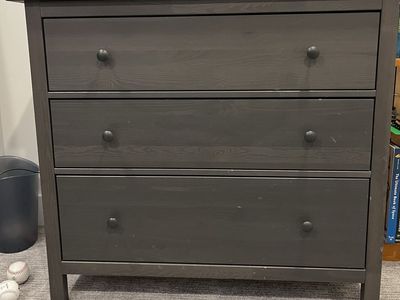IKEA Hemnes 3-Drawer Dresser - Dark Gray Stained Wood