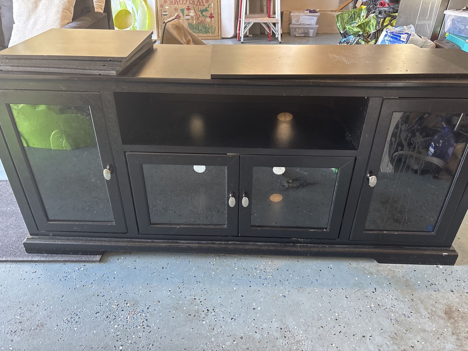 Black TV stand