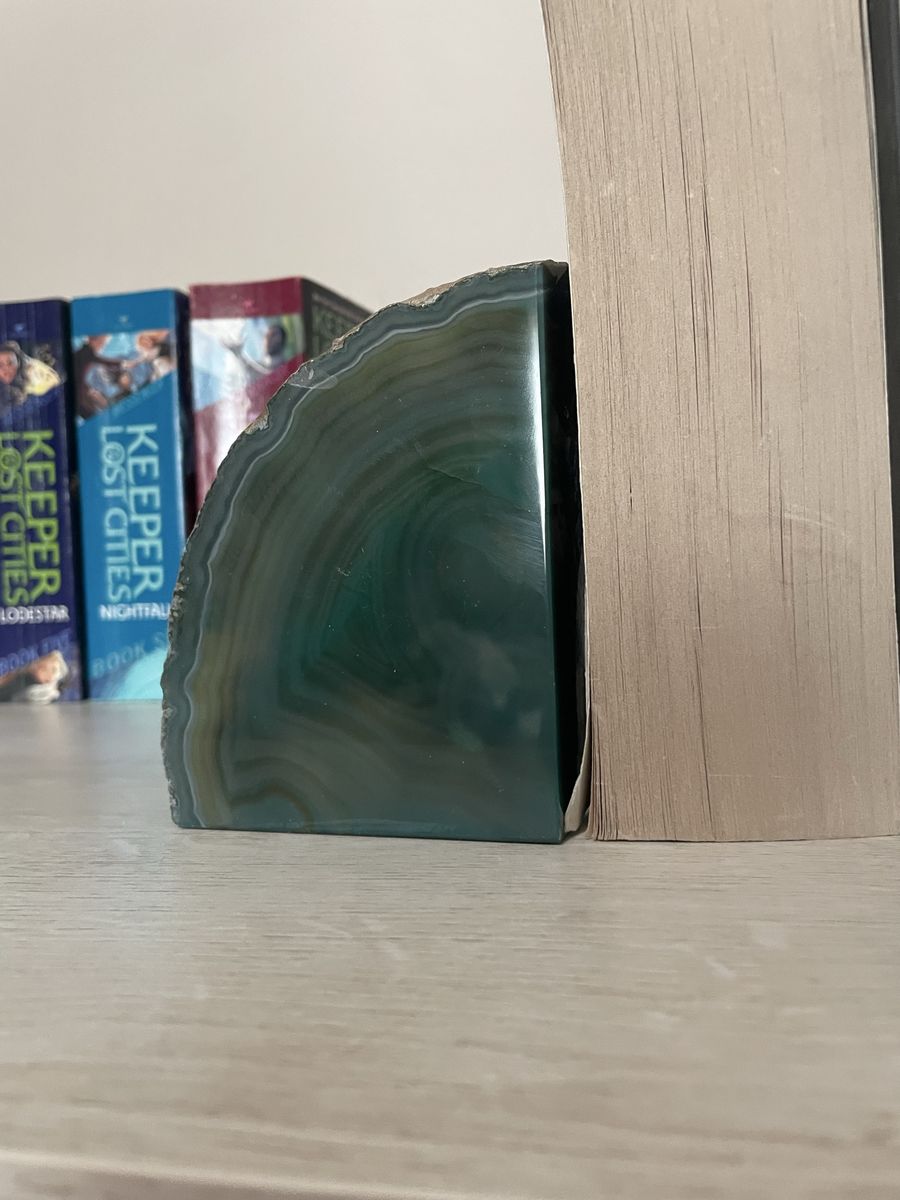 2 Real geode rock bookends