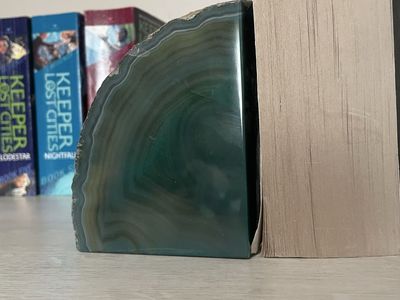 2 Real geode rock bookends
