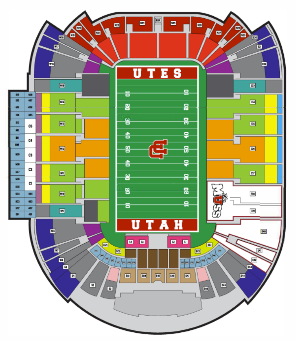 Two Utah Utes season tickets - W9 Row 13 (including BYU game) for sale