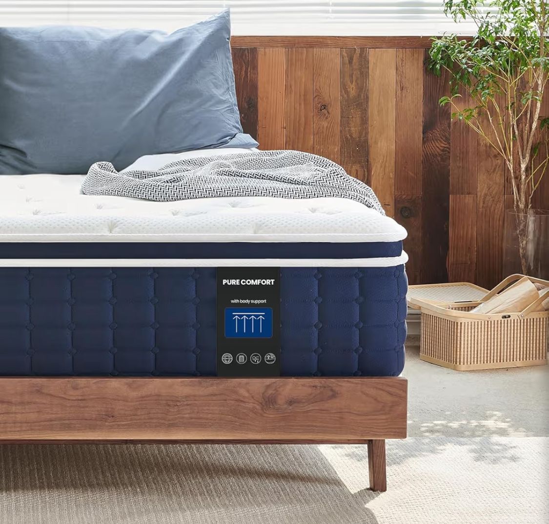 Twin Mattress 12 inch, Multi Layer Comfort Foam and Coil for Extra Back Support, Medium Firm