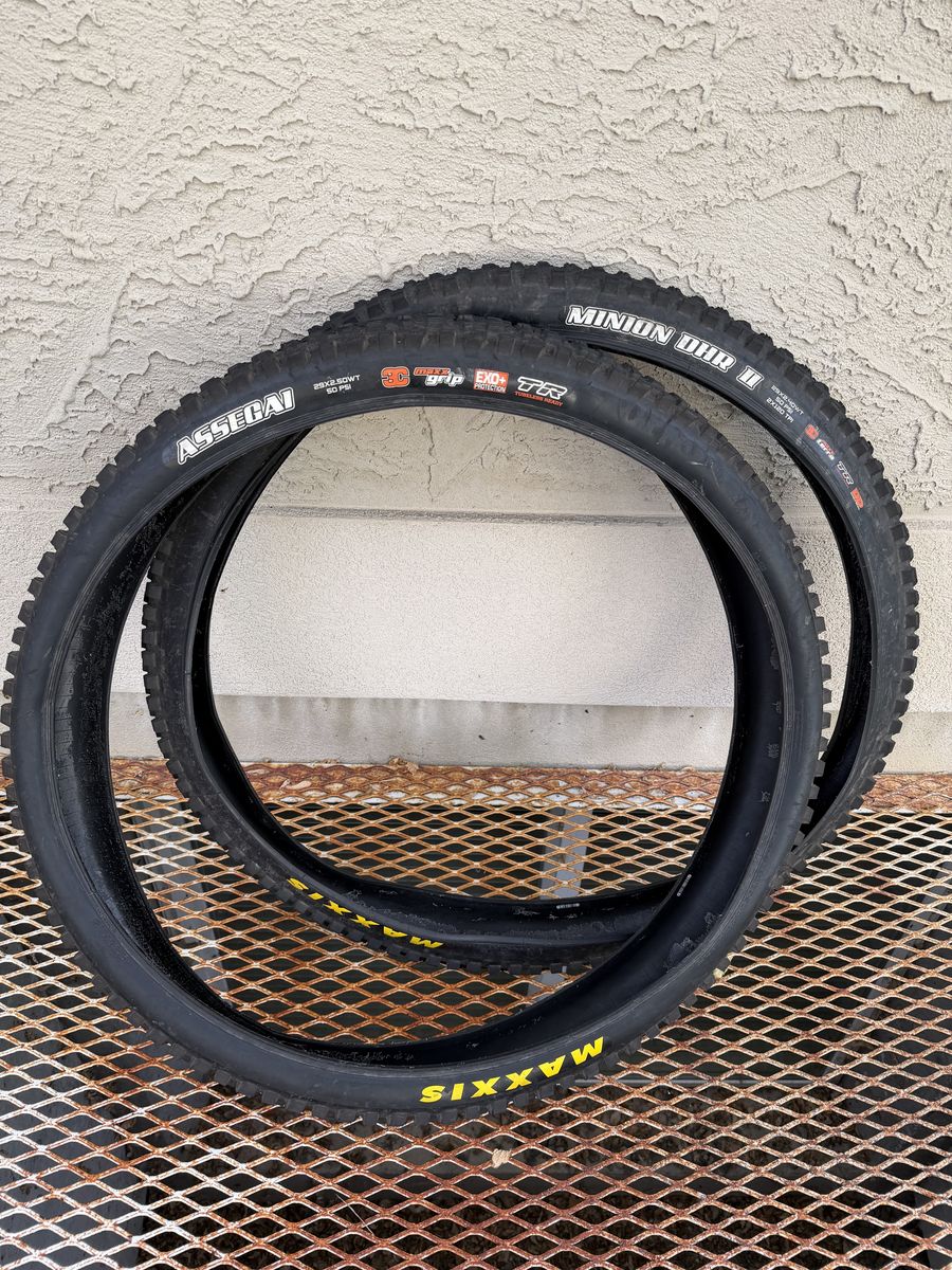 Maxxis Assegai and Minion DHR II 29 inch Tires
