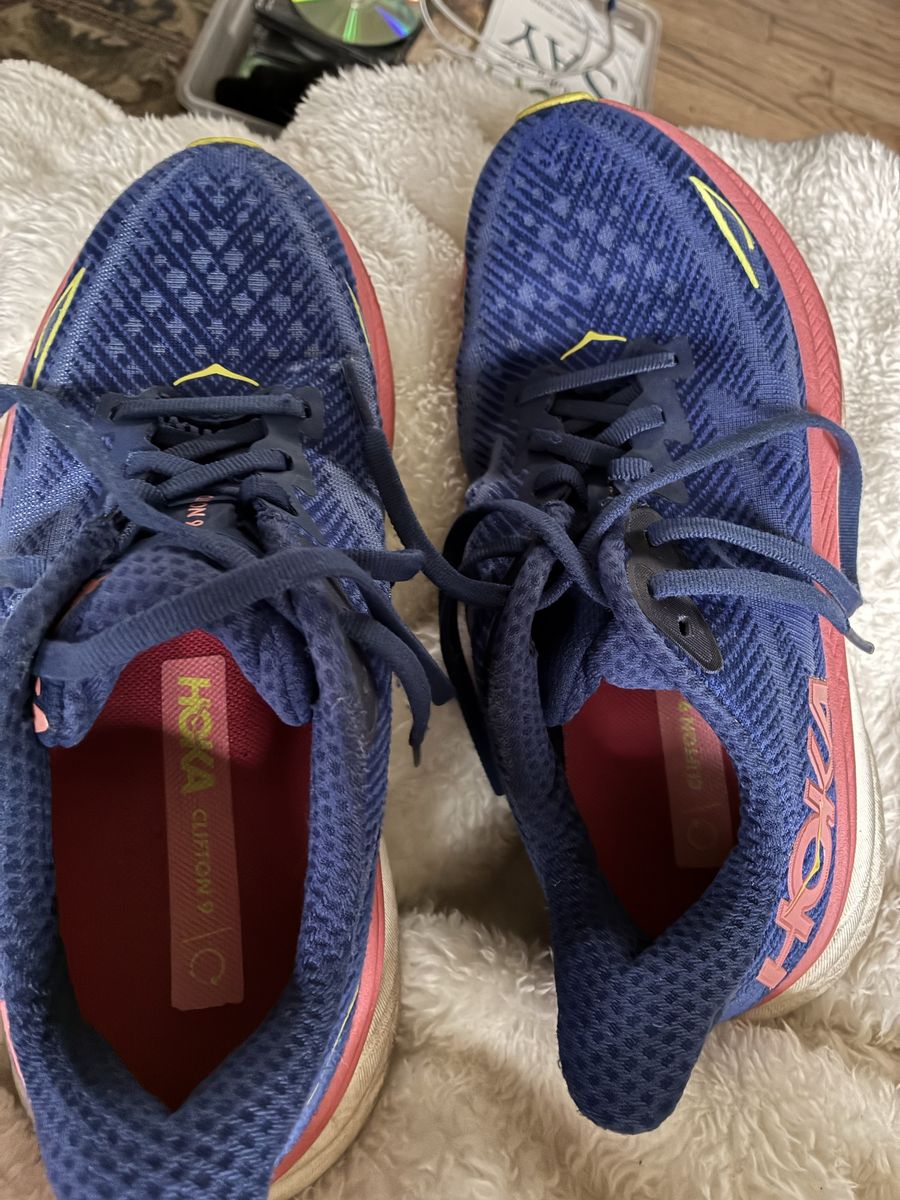 Hoka Clifton 9 Women's Running Shoes Size 6.5B Blue/Pink Cushioned Athletic Sneakers
