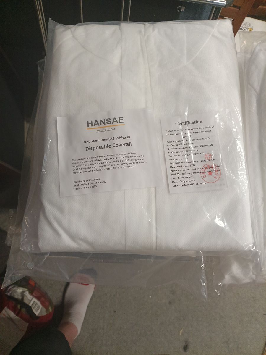 Disposable coveralls hazmat extra large