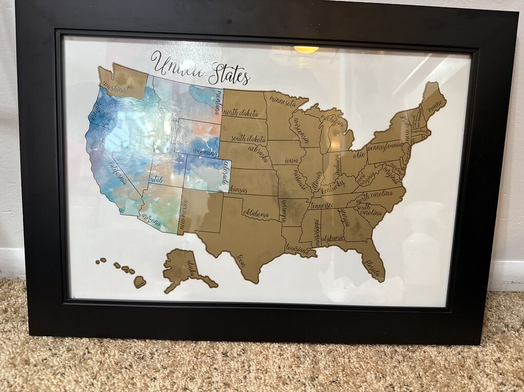 Watercolor Scratch Off Map Of USA