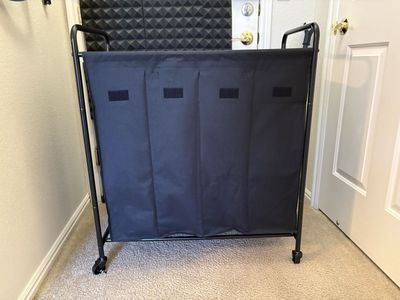 4 slot rolling laundry basket