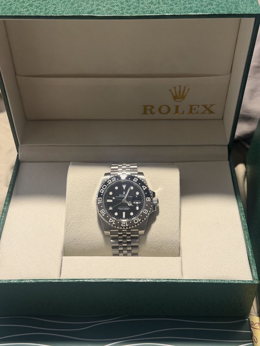Black Dial Stainless Steel Watch with Box & Papers